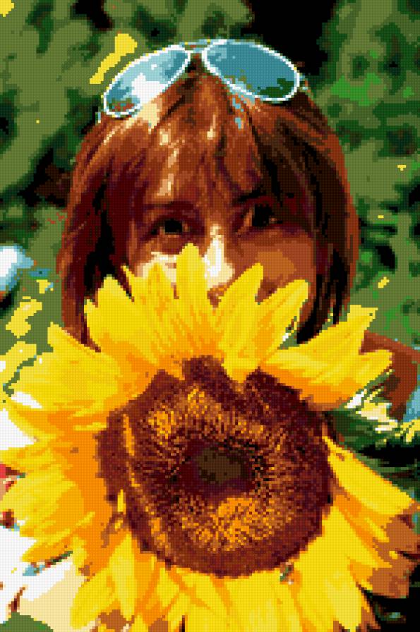 Катя - цветок, желтый, подсолнух, солнце, девушка - предпросмотр