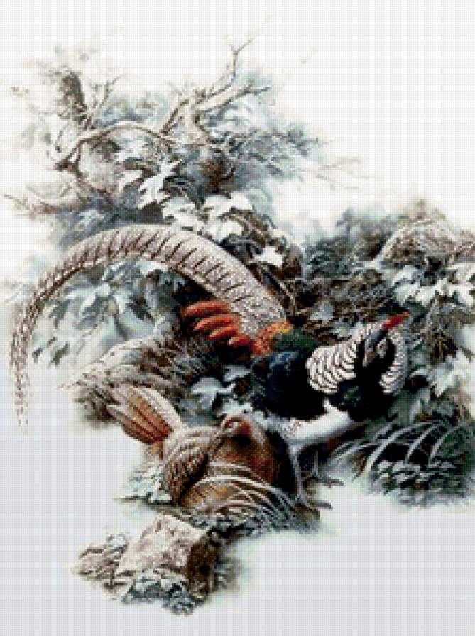 Серия "Птицы" - растение, птицы, природа - предпросмотр