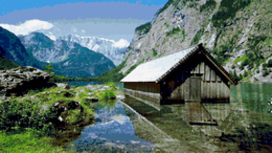 гірський будиночок - природа гори водоспад.озера.ріка.замки - предпросмотр