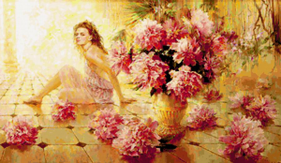 №408044 - девушка, фэнтези, картины, цветы, дети, живопись, красота женщины - предпросмотр