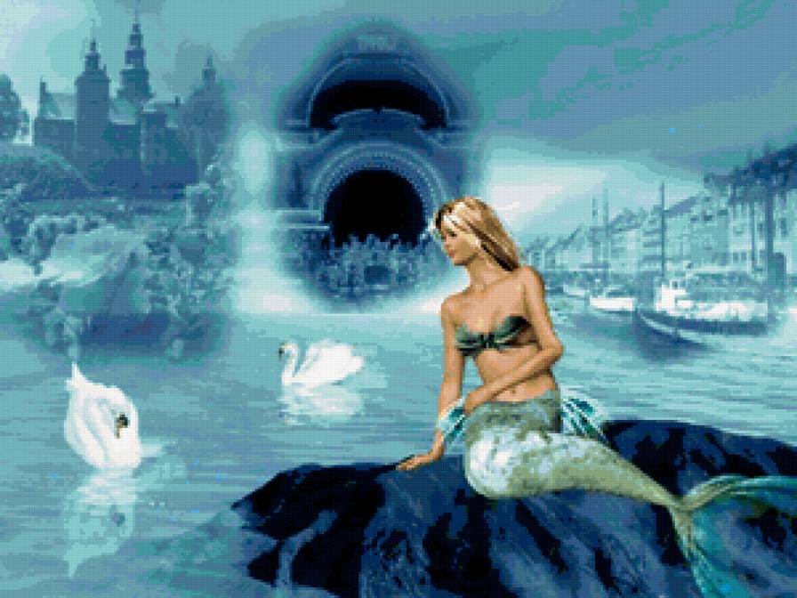 русалка с лебедями - фентази - предпросмотр