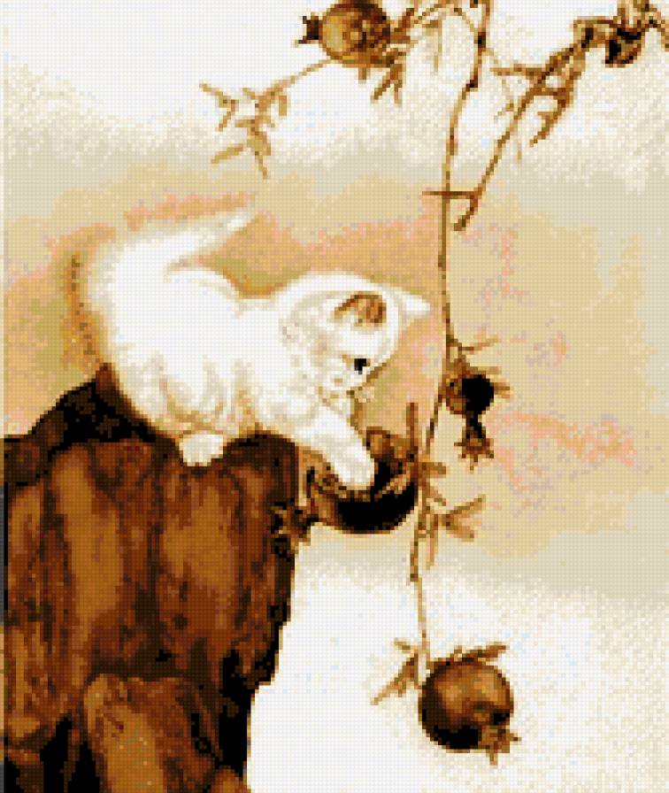 котенок с гранатами - кошки - предпросмотр