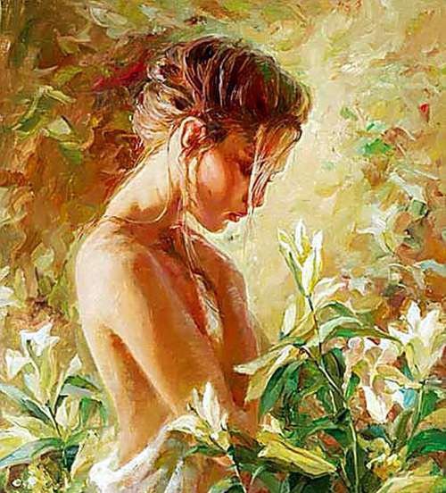 Девушка в саду - девушка - оригинал