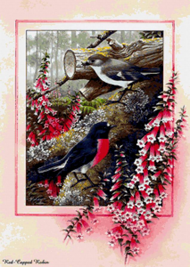 Серия "Птицы" - цветы, птицы, пейзаж - предпросмотр
