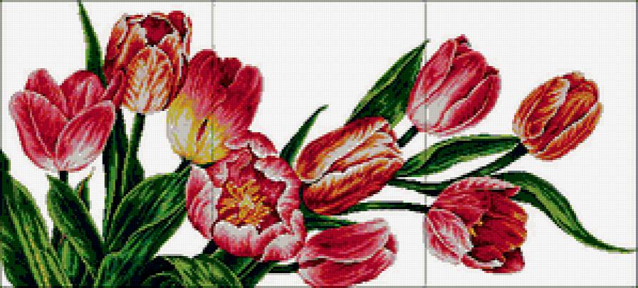 Тюльпаны - тюльпаны, триптих, цветы - предпросмотр