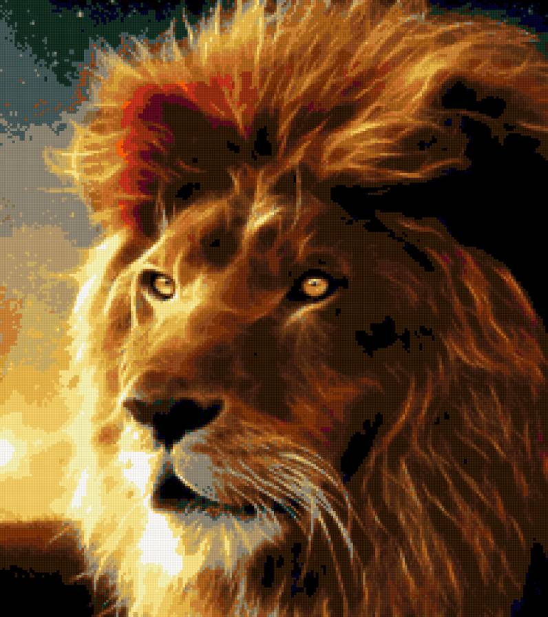 Огненный лев. - животные., лев - предпросмотр