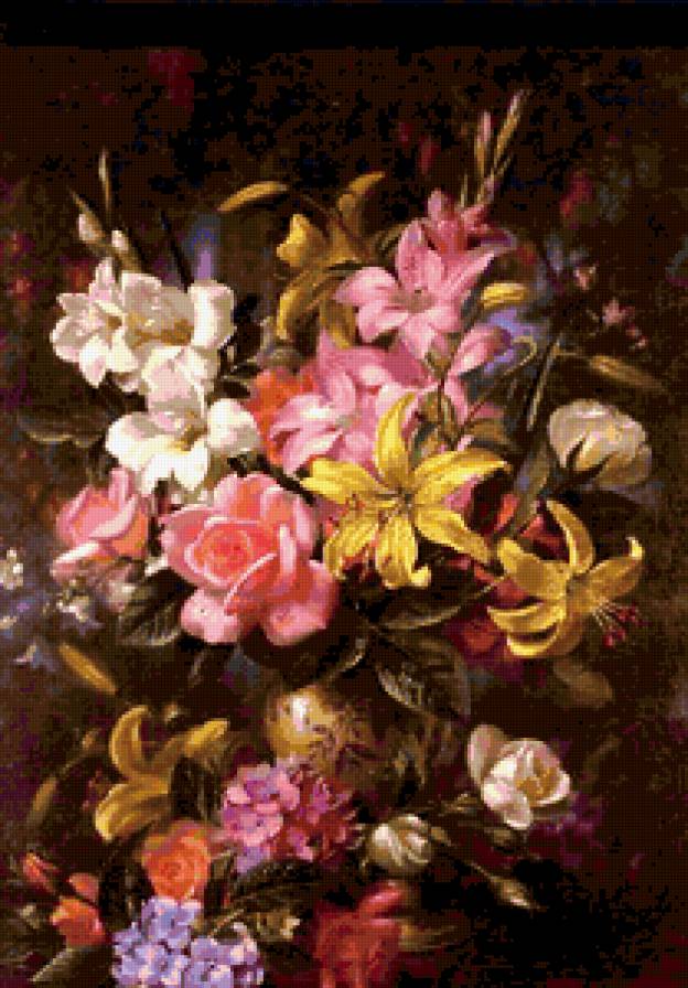 №410564 - albert williams, натюрморт, цветы, живопись, букет - предпросмотр