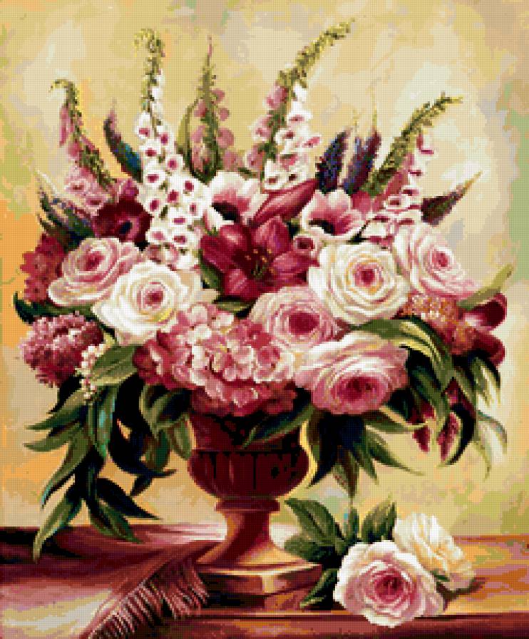 №411248 - цветы, живопись, картина, натюрморт, букет - предпросмотр