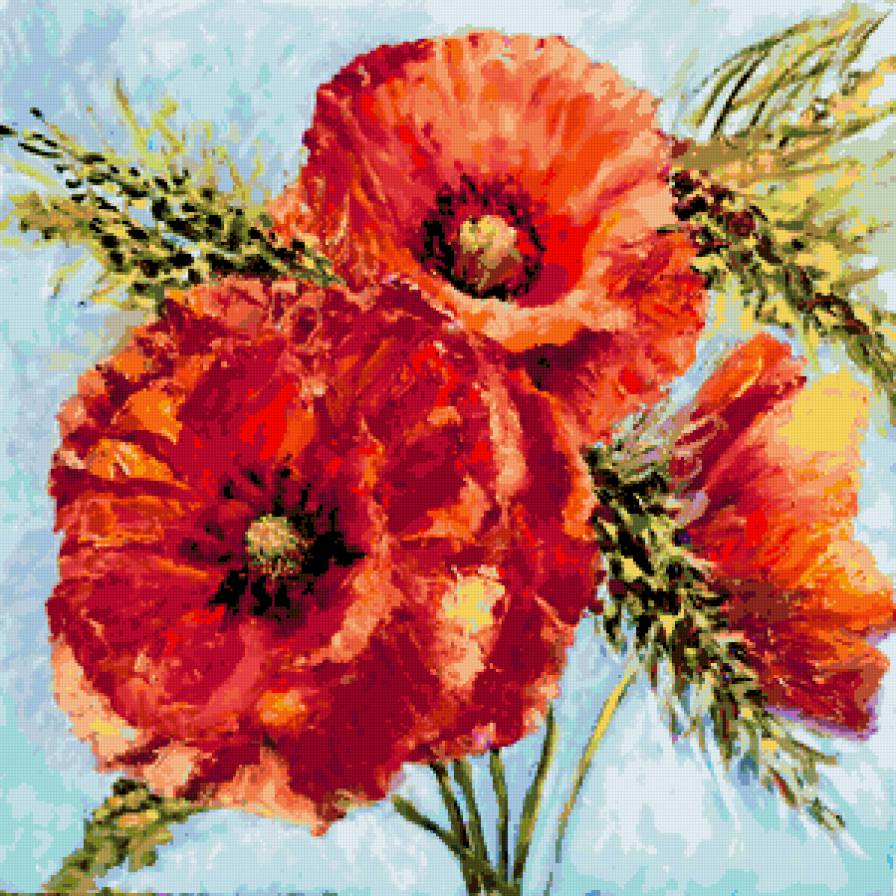 Серия "Букет" - букет, цветы, маки - предпросмотр