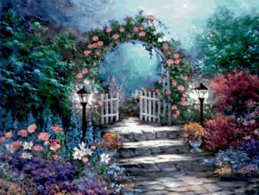 Дивный сад - цветы, парк, сад, пейзаж - предпросмотр