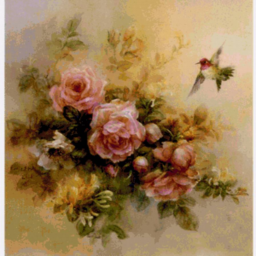 цветы - цветы, птицы, розы - предпросмотр