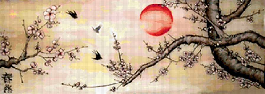 №411562 - жтвопись, птицы, цветы - предпросмотр