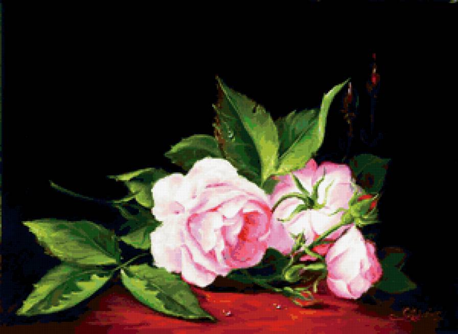 №411569 - цветы, розы, живопись - предпросмотр