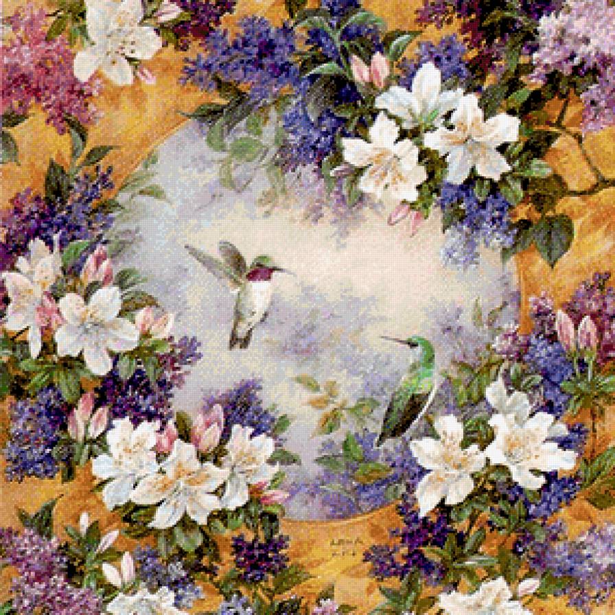 цветы - весна, птицы, розы, цветы - предпросмотр