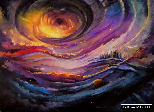 №411783 - космос, rassouli, пейзаж, живопись - оригинал