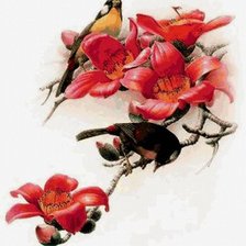 Схема вышивки «Птичьи трели»