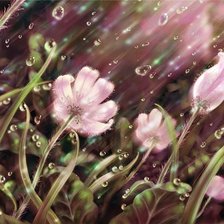 Схема вышивки «цветы под дождём»