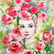 Схема вышивки «Серия "Девушка в цветах"»