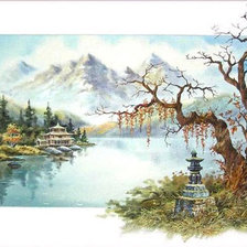 Оригинал схемы вышивки «Горное озеро» (№412497)