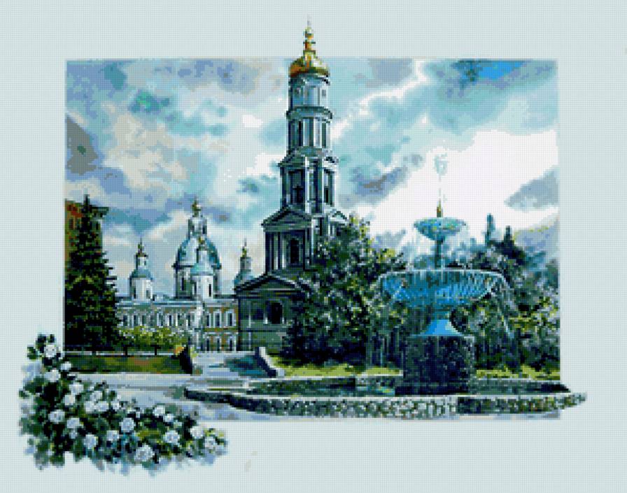 Храм с фонтаном - храмы - предпросмотр