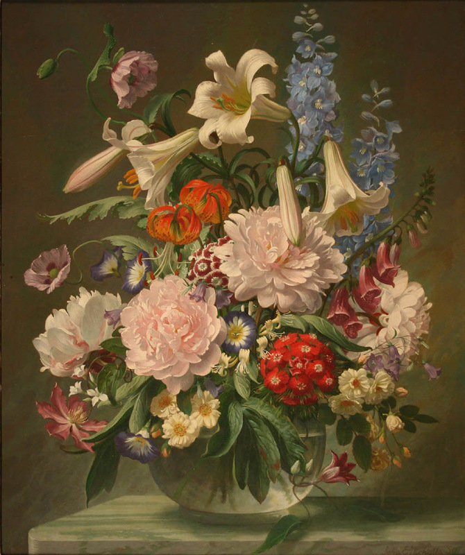 №412746 - цветы, живопись, натюрморт, букет - оригинал