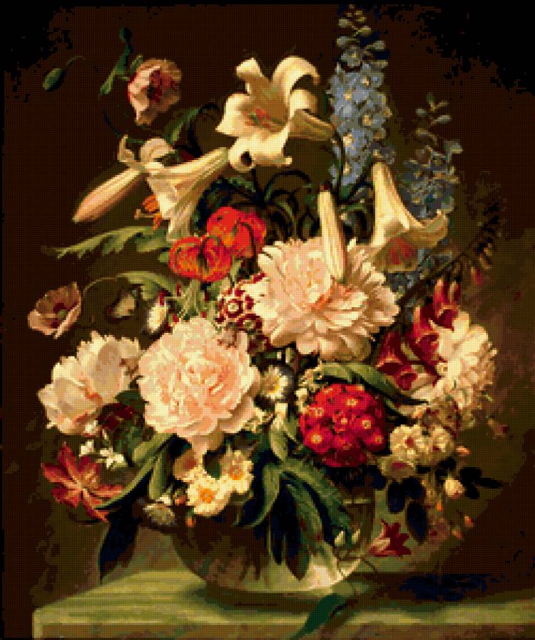 №412746 - натюрморт, букет, цветы, живопись - предпросмотр