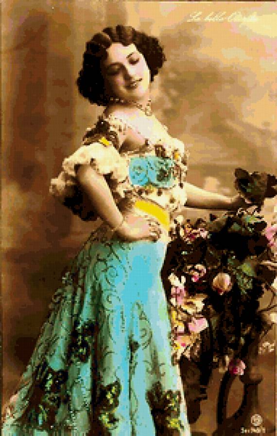 Винтажная открытка - женский образ, винтаж, девушка, открытка - предпросмотр