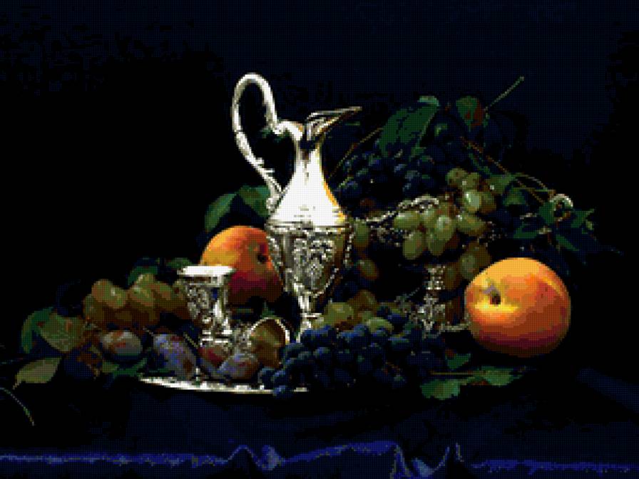 №412829 - букет, фрукты, nezabudka-fn, натюрморт, цветы - предпросмотр