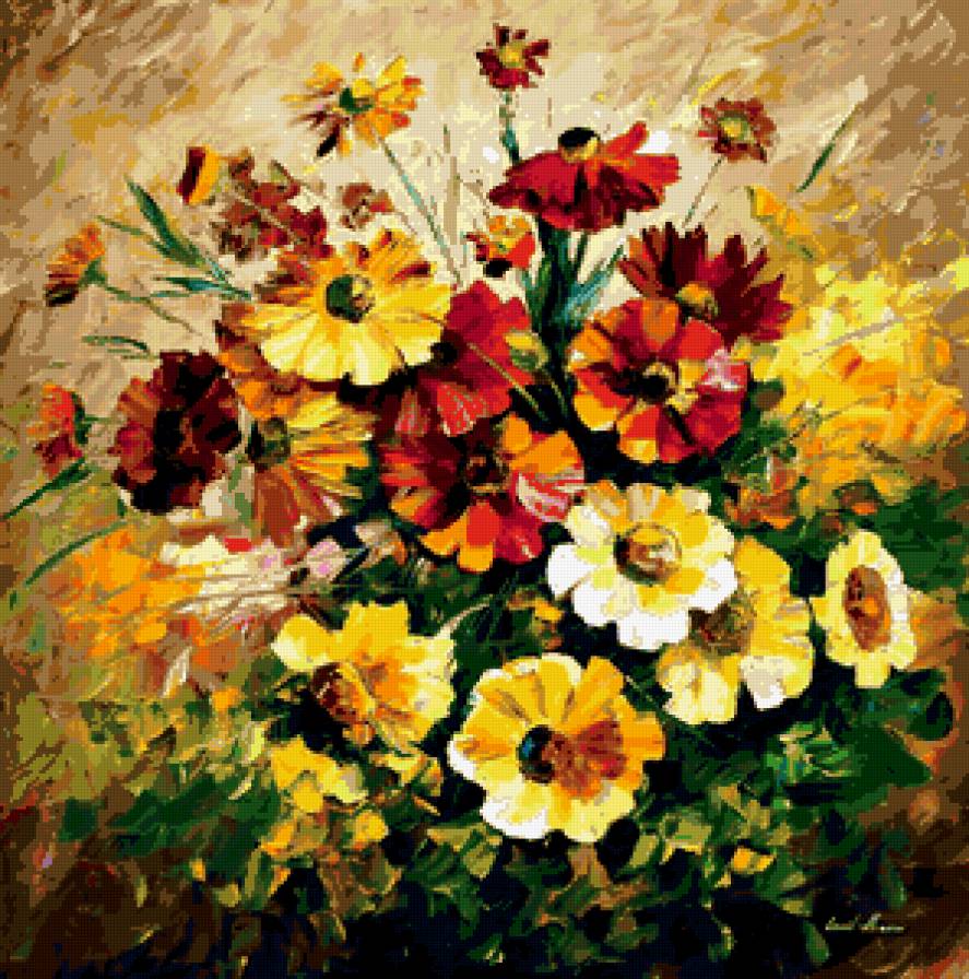 №413348 - натюрморт, букет, живопись, цветы - предпросмотр