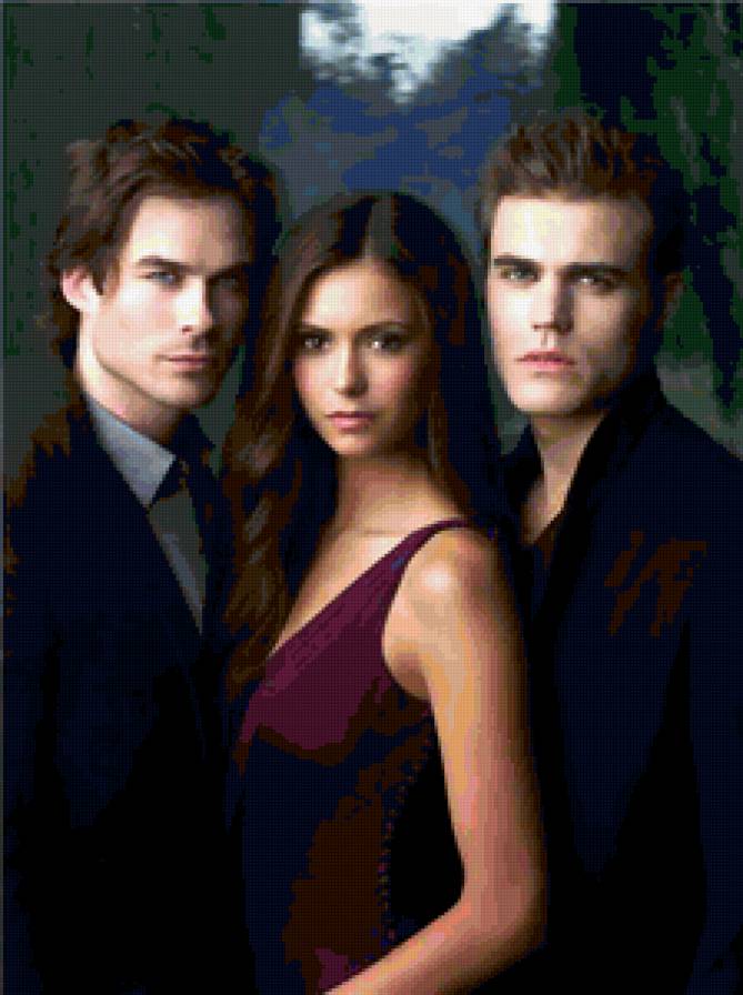 Деймон,Стефан,Елена - дневники вампира - предпросмотр