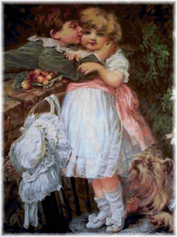 Поцелуй - мальчик, дети, девочка - предпросмотр