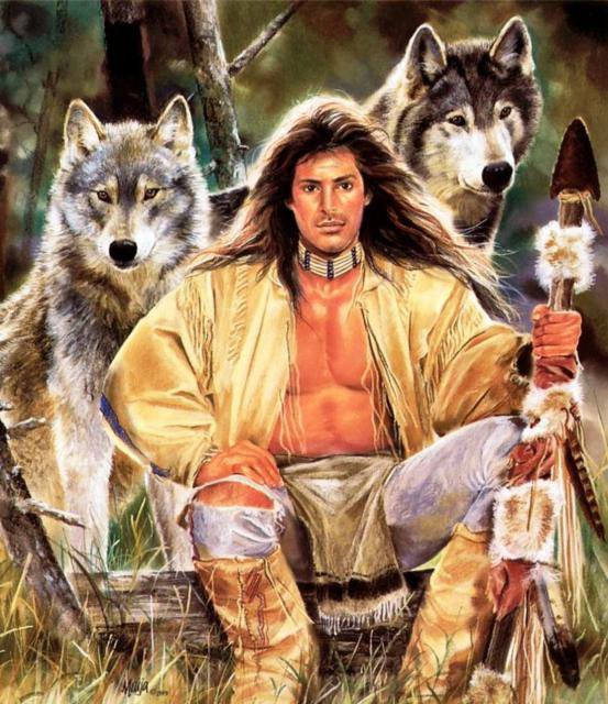 Охотник - мужчина, мужской образ, волк - оригинал