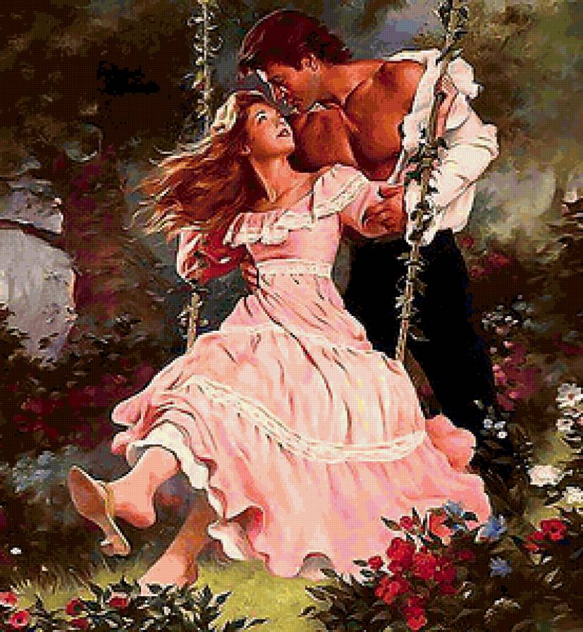 На качелях - любовь, романтика, пара - предпросмотр