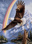 Орел в горах - животные, пейзаж - оригинал