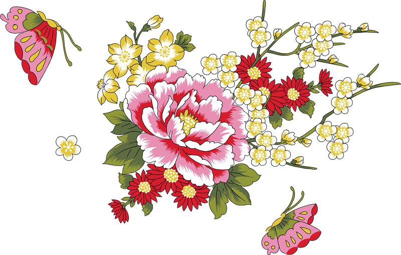 цветок - картина, бабочки, цветы - оригинал