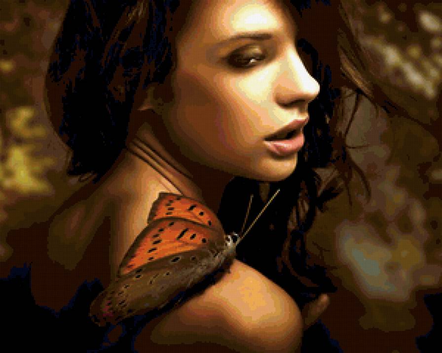 девушка - девушка, бабочка - предпросмотр