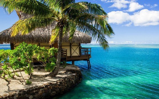 Бунгало на Мальдивских островах - острова, бунгало, море - оригинал