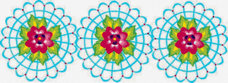 №415273 - цветы, салфетка, орнамент, узор, скатерть, бордюр - предпросмотр