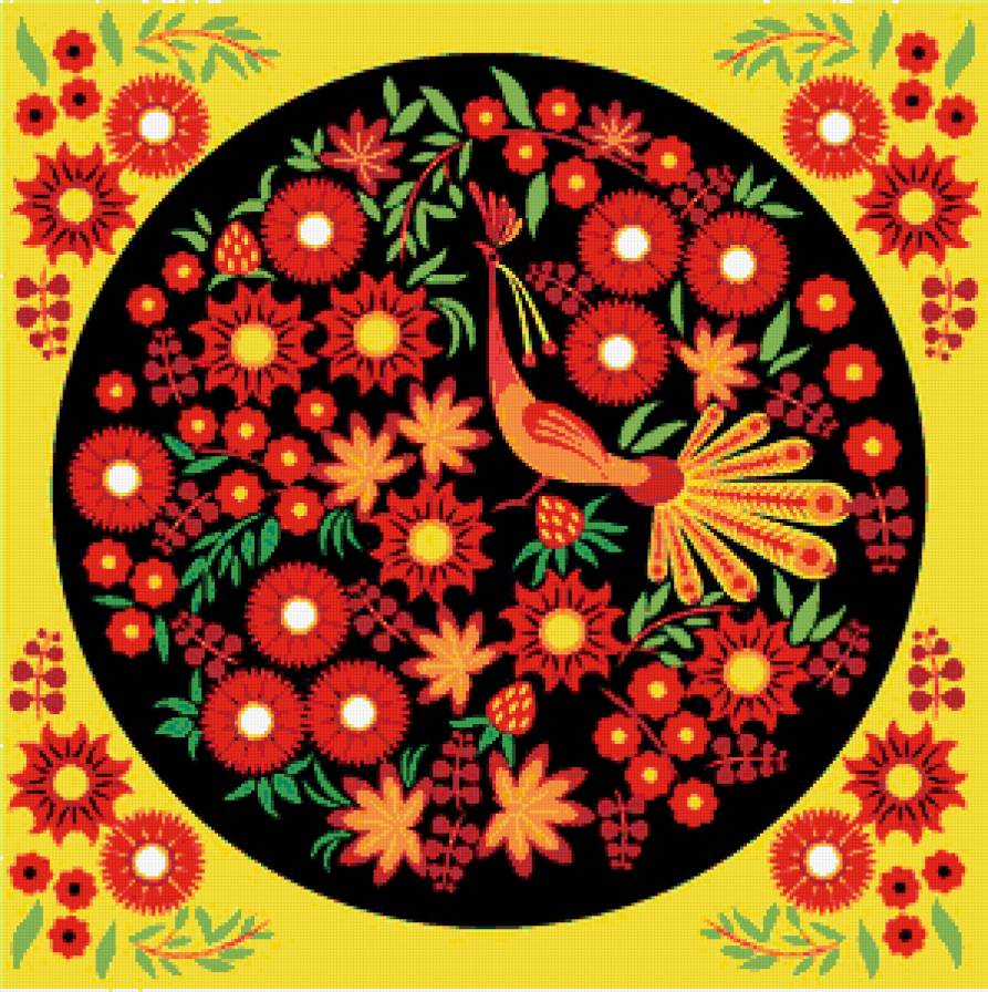 №415541 - узор, скатерть, салфетка, цветы, подушка, панно, роспись - предпросмотр