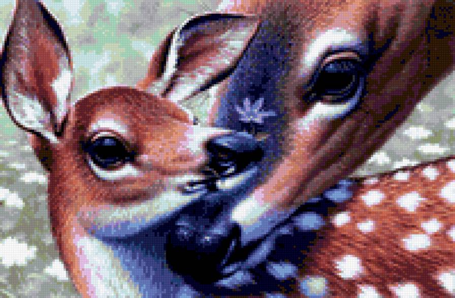 олениха с олененком - животные - предпросмотр