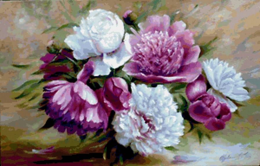 Серия "Букет" - букет, пионы, цветы - предпросмотр