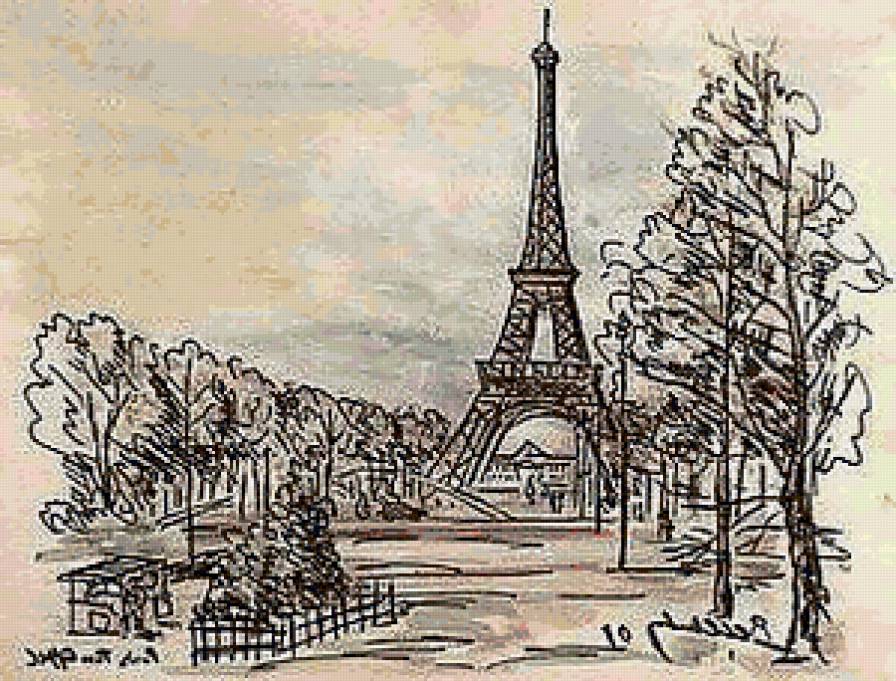 Париж - франция, эйфелева башня - предпросмотр