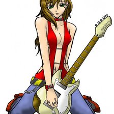 Схема вышивки «девушка с гитарой»