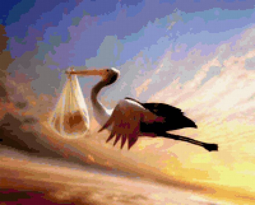 Рождение новой жизни - дети, аист - предпросмотр