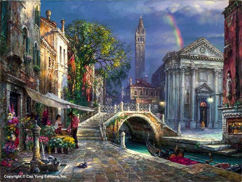 Городской пейзаж - живопись - оригинал