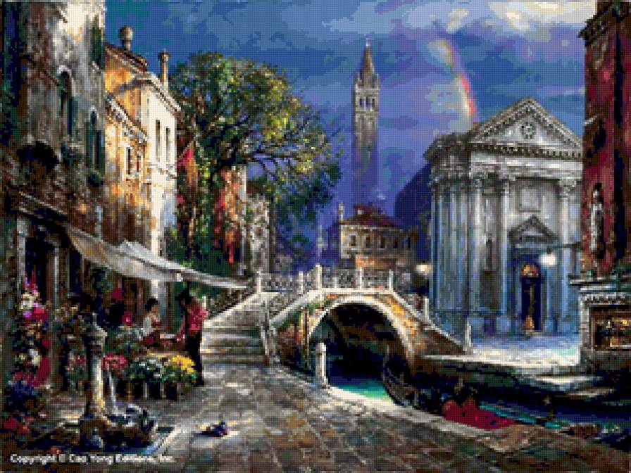 Городской пейзаж - живопись - предпросмотр