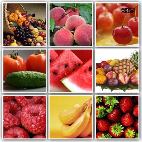 Вкуснятина - овощи, фрукты, персики, арбуз - оригинал
