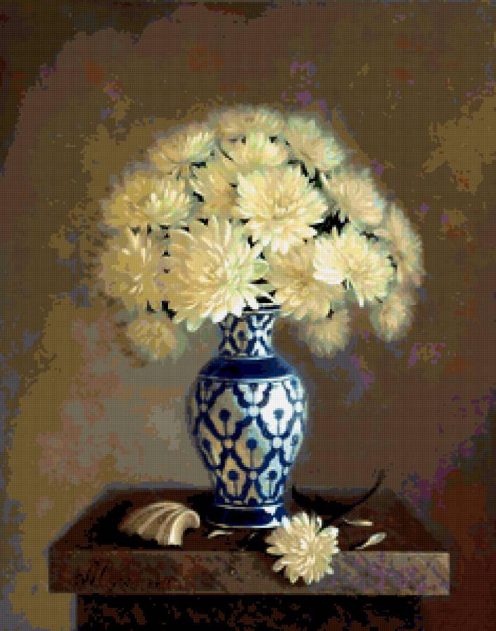 Серия "Букет" - хризантемы, цветы, букет - предпросмотр