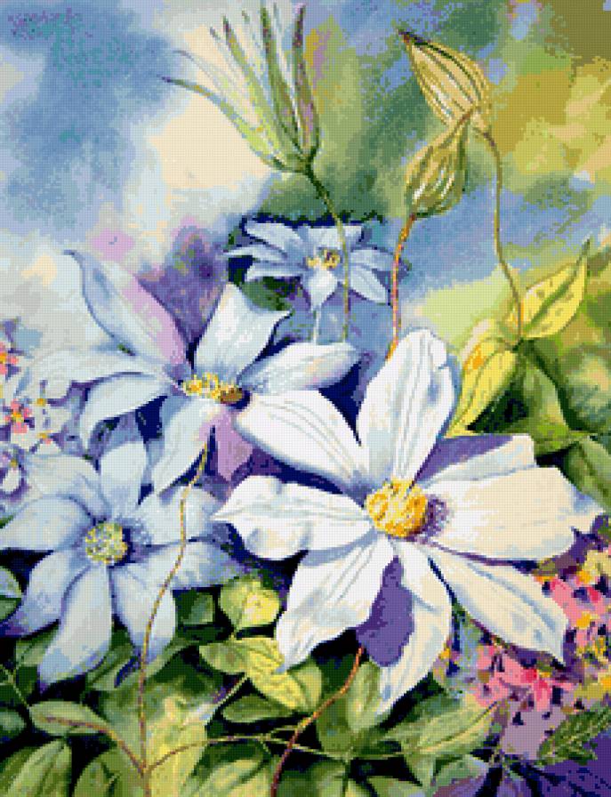 Серия "Букет" - клемаимс, букет, цветы - предпросмотр