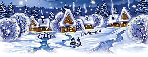 Зимушка-зима - домики, елочки, снег, зима, пейзаж, ночь - оригинал